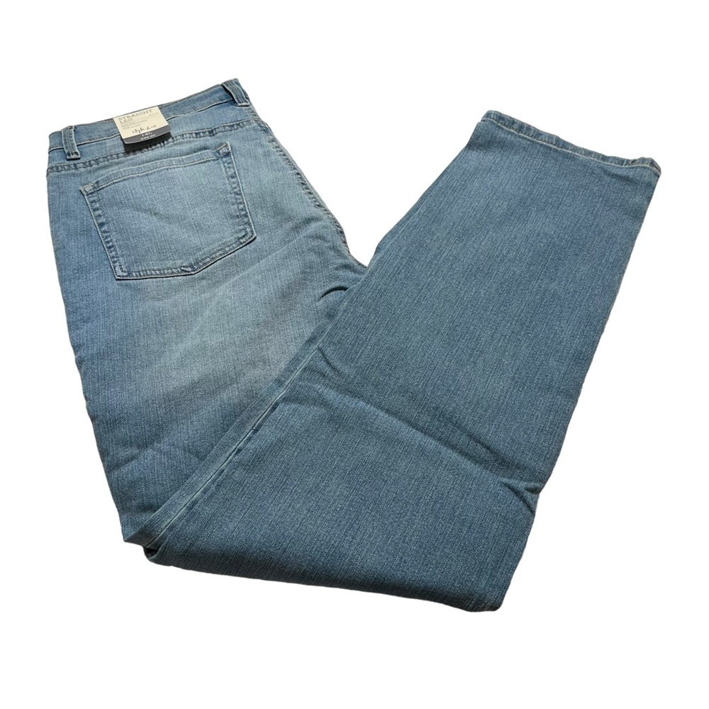 Straight Leg high rise slimming pocket long length jeans - Picture 2 of 6
